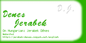 denes jerabek business card